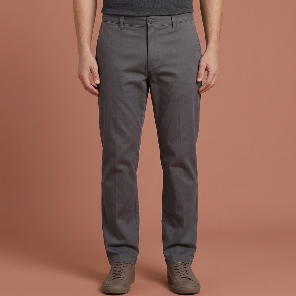 Dockers Classic Fit Pants Men's 36x29 Gray Casual Chinos